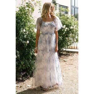 Baltic Born Blue and White Floral Maxi Dress
